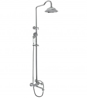 عمود دش كروم كلاسيك مدور مع طاسة ثقيل وسماعة يورو ستار ايطالي # ESSC-R04